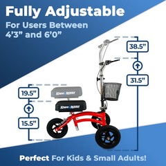 KneeRover® Jr All Terrain Knee Scooter Red – Refurbished