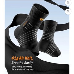 WHCOOL Ankle Brace, 7-Zone Compression Sleeve for Pain Relief & Recovery, Black