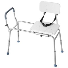 Uimoso Sliding Shower Chair with Cut-Out Seat and Backrest, Supports 400 lbs