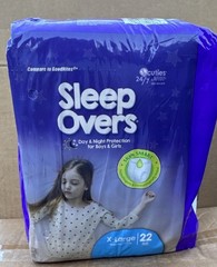 Cuties Sleep Overs Youth Underwear X-Large 85 to 140 lb Incontinence Pants 22ct