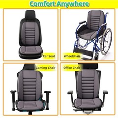Car Seat Cushion with Back Support Pillow: Seat Cushion&Back Pillow Dark Grey