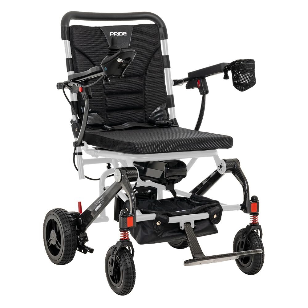 Jazzy Carbon Travel Lightweight Foldable Electric Wheelchair | up to 3.7 mph…