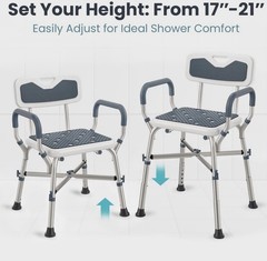 PELEGON Shower Chair for Elderly/Disabled, 450lb Capacity, Padded Seat, New