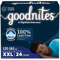 Goodnites Boys Nighttime Bedwetting Underwear, Size XXL (120-165 lbs), 24 Count