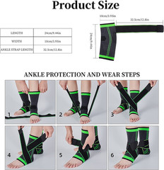 Ankle Support Brace, Breathable Ankle Compression Sleeve with Adjustable Wrap,El