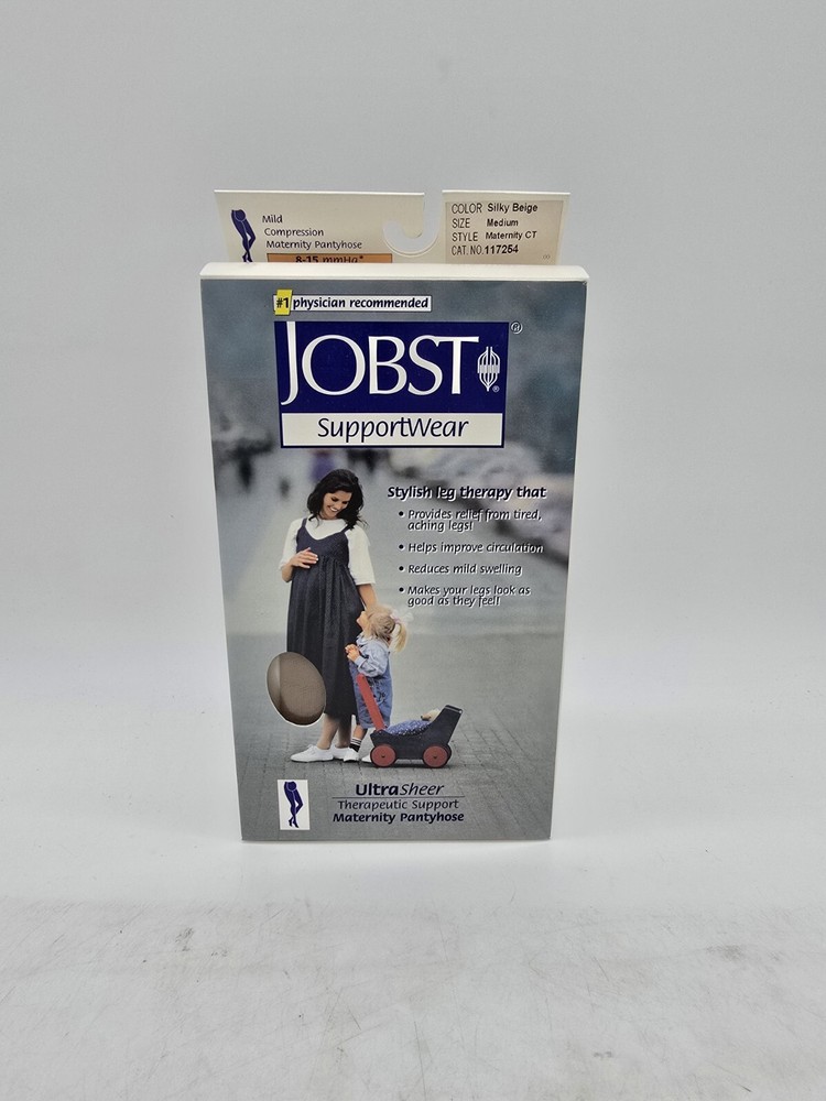 Jobst UltraSheer Beige Maternity Pantyhose Mild Compression 8-15 mmHg Closed Toe