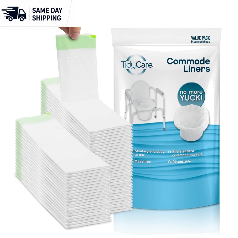 96 Unscented Disposable Commode Liners – Universal Fit for Portable Toilets