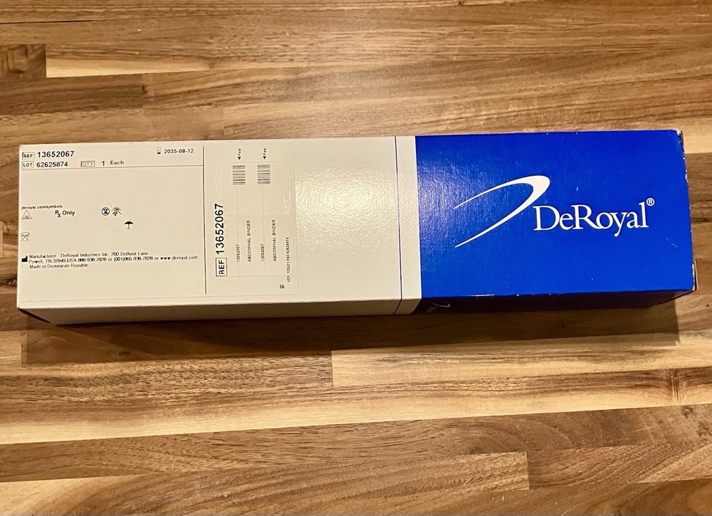 DeRoyal Abdominal Binder 13652067 Med/Lg 12” 46-62″ Elastic Closure-New Sealed