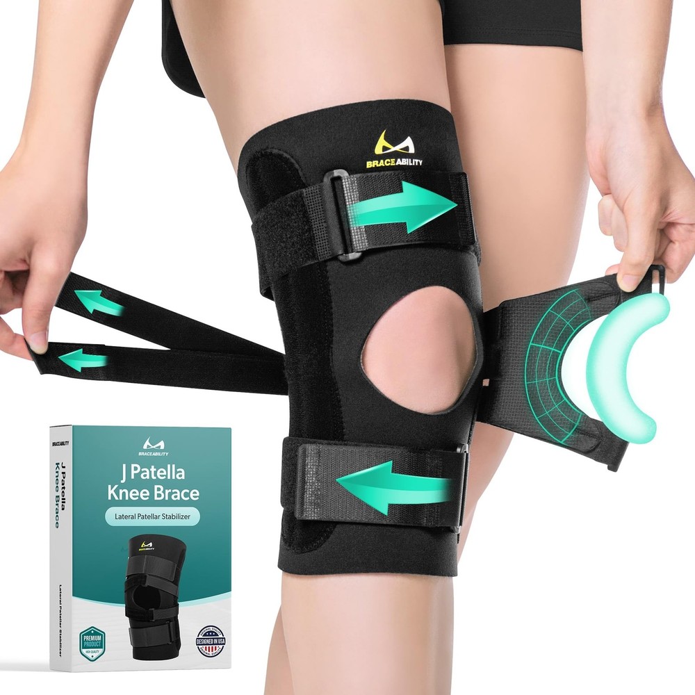 J Patella Knee Brace – Lateral Patellar Stabilizer with Medial and J-Lat Supp…