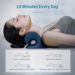 Ergonomic Cervical Traction Device – Dark Blue Neck and Shoulder Relaxer
