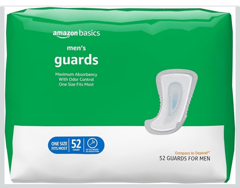 Men’S Incontinence Guards, Maximum Absorbency, 52 Count, (1 Pack of 52) See Note