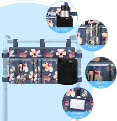 Large Walker Tote Bag Folding Walker Attachment Hands-Free Storage Basket Pouch