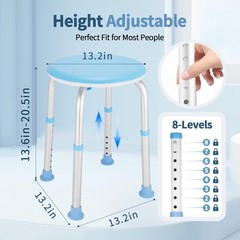 Adjustable Swivel Bath Seat Shower Chair for Tub & Shower – Elderly & Disabled U