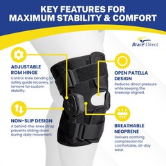 Plus Size External Hinged Knee Brace with Compression Wrap for Big & Wide Thighs