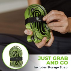 Stretching Strap with Exercise Poster for Improved Flexibility and Strength