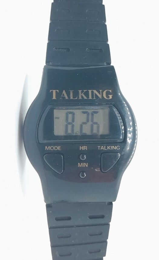 English Talking Watch for Seniors Elderly Blind Visually Impaired Digital Black