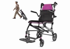 WHLICKS Ultra Lightweight Foldable Transport Wheelchair 19.4 lbs