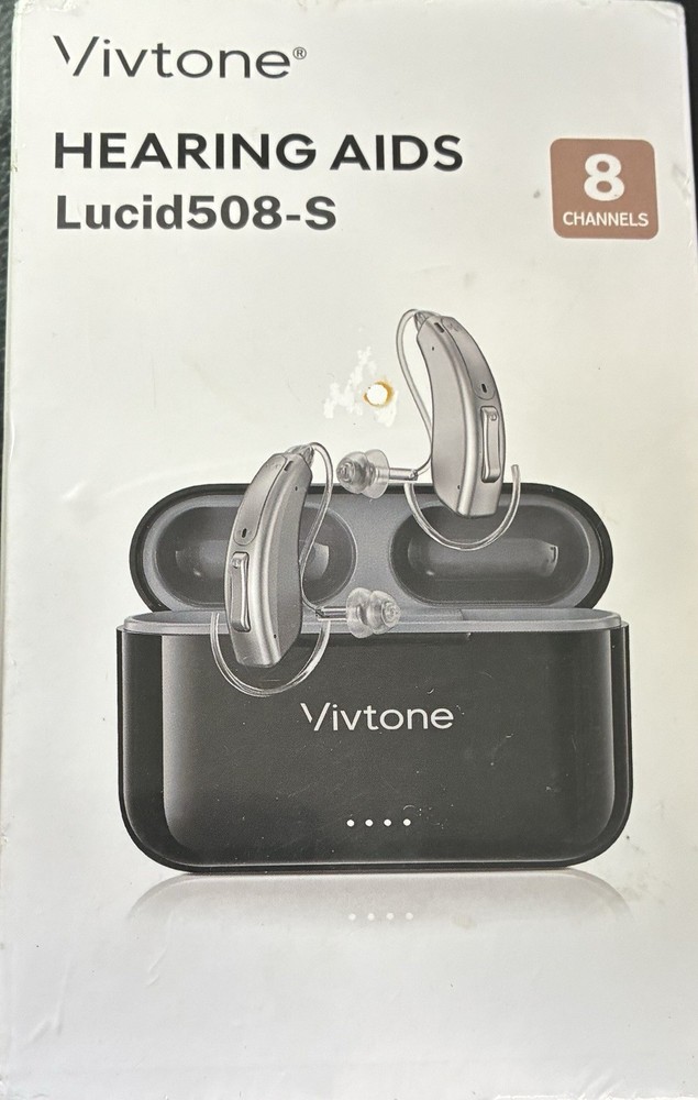 Vivtone Lucid508-S OTC Rechargeable Hearing Aids 8 Channels Silver New Sealed