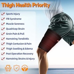 Adjustable Thigh and Hamstring Compression Sleeve with 3 XX-Large Black