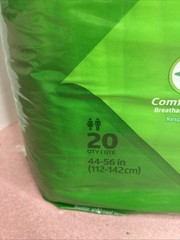 (2)Adult Diapers Extra Heavy Absorbency L 56in-56in 20 Count FitRight Waist Size