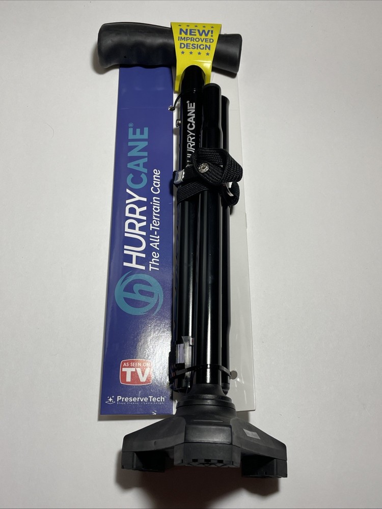 HurryCane HCANE-BK-C2 Freedom Edition Folding Cane with T Handle Original Black