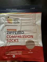XL Zippered Compression Socks open toe 15-20 mmhg
