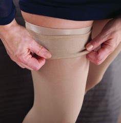 JOBST Women’s Opaque Petite Thigh High Sensitive Top Band 15-20 mmHg Closed Toe