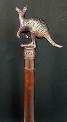 Antique Kangaroo Head Handle Victorian Walking Stick only For cane halloween new