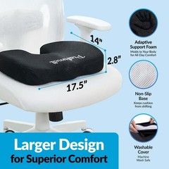 Memory Foam Gel Seat Cushion for Tailbone & Sciatica Pain Relief – Ergonomic Off