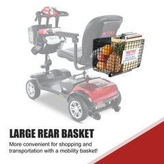 MetroMobility 300W 4-Wheel Folding Mobility Scooter 9″ Tires 300lb LED Rear Susp
