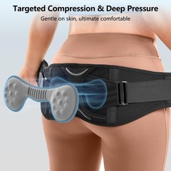 SueStar Sacroiliac Belt with Removable 3D XL (Hip Size39.4-45.3）, Grey
