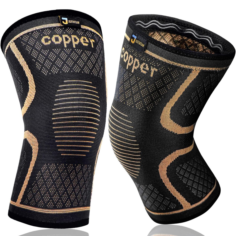 Copper Knee Braces for Men and Women (2 pack) -Copper Compression Knee Sleeve Kn