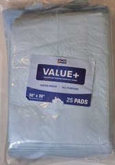 Chucks Pads Disposable Adult Underpads [25-Pack] 36″x36″, Blue, Unopened package