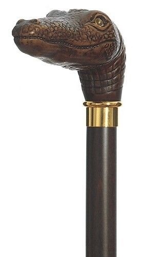 Harvy Concord Alligator Handle Handcrafted Mens Cane Walking Stick Made in Italy