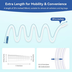 10 Pack 40″ Leg Bag Extension Tubing – Flexible and Kink-Resistant Urinary