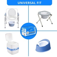 KAREMAXX Commode Liners Disposable,100 Pack, Universal Fit – Leak Proof & Odorle