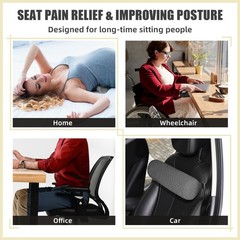 Lumbar Roll Pillow for Lower Back, Support Long-15*4.3“, Dark Grey