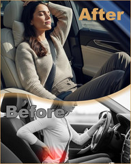 Lumbar Support Pillow for Car, Memory Foam Car Seat Back Support Pillow, Wraparo