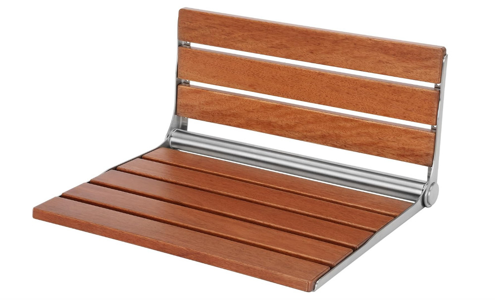 20″ Folding Teak Wood Folding Shower Seat Wall Mounted