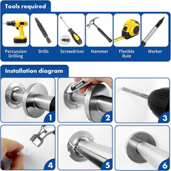 Stainless Steel Handicap Grab Bars Rails 29.5 Inch Toilet Handrails Bathroom