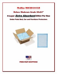 600ct Medline Deluxe 23×24″ Under Pads MSC281241LB-4-Layer Extra Absorbent