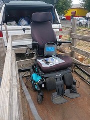 Permobil 4-Wheel Power Wheelchair w/ Joystick, Headrest, Footrests Black/Blue