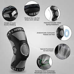 NEENCA Professional Knee Brace – Black, XXX-Large (HX051)