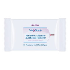 Safe N‘ Simple Peri-Stoma Adhesive Remover Wipes 5 x 7 Inch, 50 Count, 10 Pack