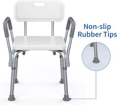 4 Pack Replacement Feet for Shower Chair Bath Seat | 1-1/8″Slope Rubber Tips Non