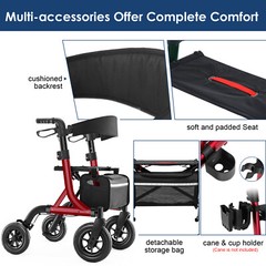 MAXWALK Portable All Terrain Foldable Outdoor Walker 10″ Wheels 300lb Senior USA