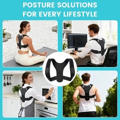 Origintek Posture Corrector for Men & Women, Adjustable Back Large, Black