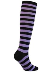 Women’s Comfort Striped Knee High Socks Long Socks One Size Black Purple