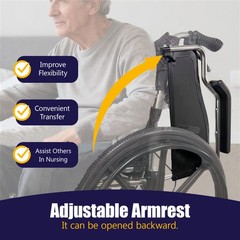 Aluminum Alloy Transport Wheelchair. 20″ Seats. With front and Rear Locking Hand