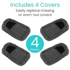 Vive Walker Ski Glide Covers 4 PCS – Accessories 4 Count (Pack of 1), Grey
